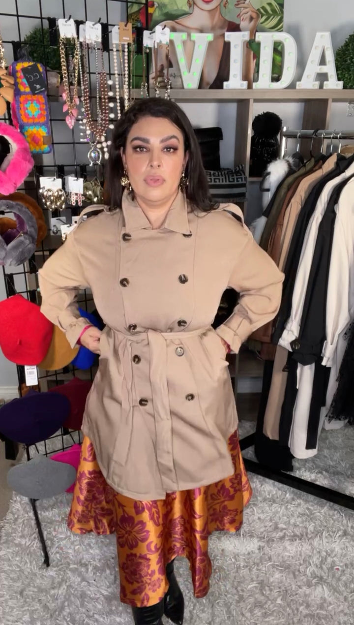 Gabardina Khaki a la Rodilla Relax (#218)