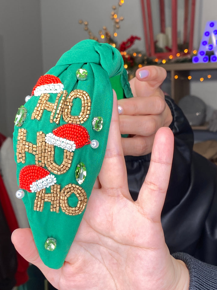 Diadema verde Ho Ho Ho