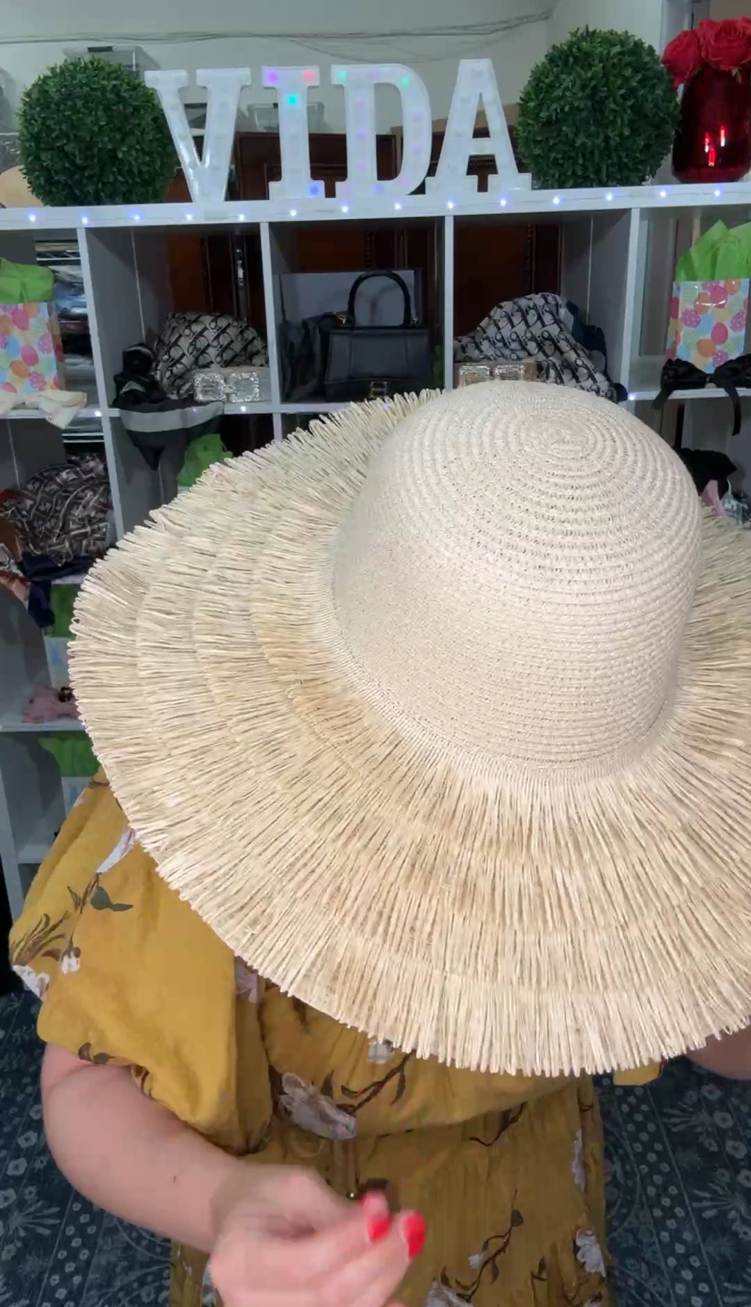 Sombrero Beige Rafia Lux (#308)