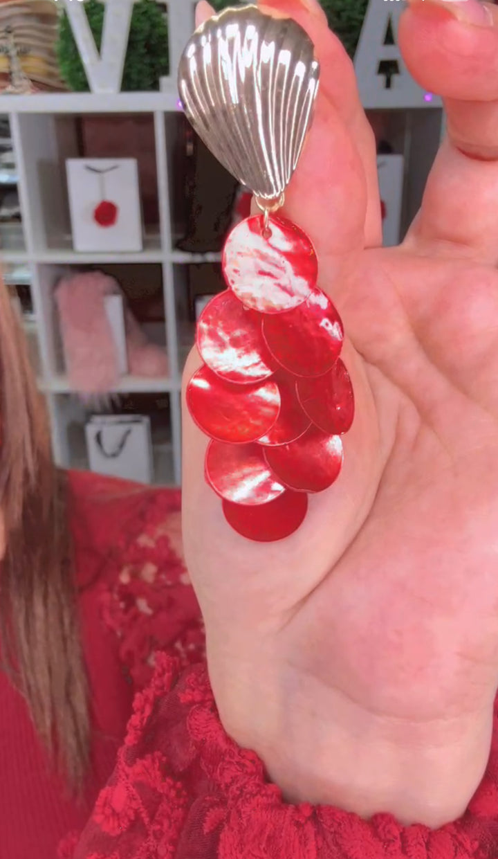 Arete Rojo y Dorado Circulos (#106)