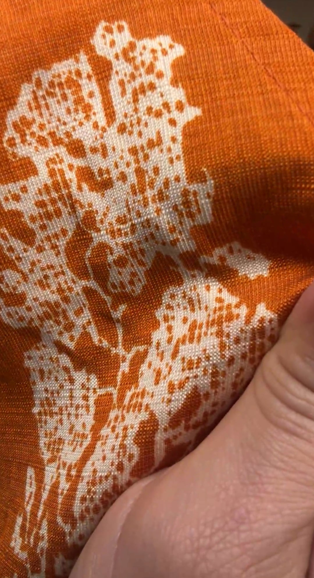 Vestido Cobre Hojas Blancas Lux Semi Satinado Midi (#123)