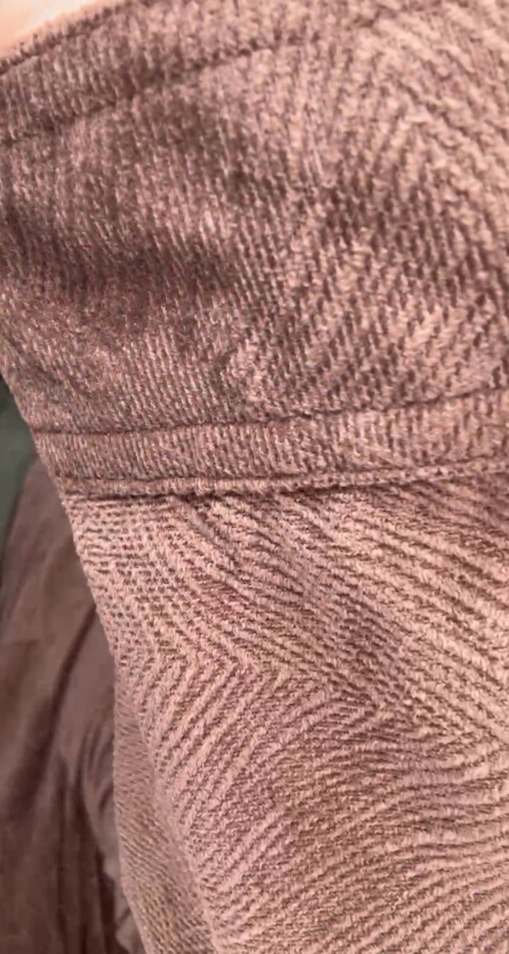 enterizo café chocolate textura terciopelo manga larga (#131)