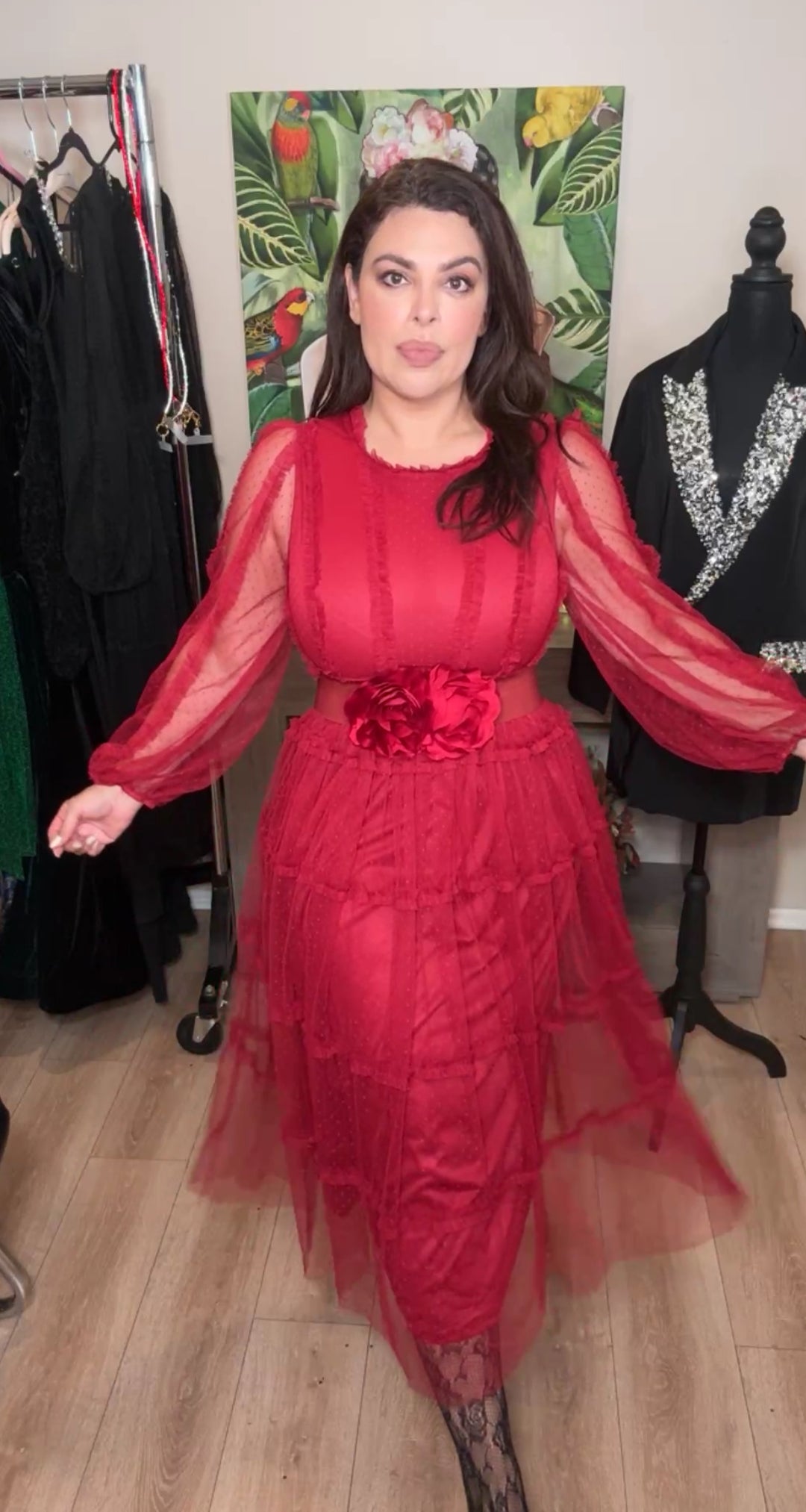 Cinto Vino Flores Satinadas Stretch (#110)