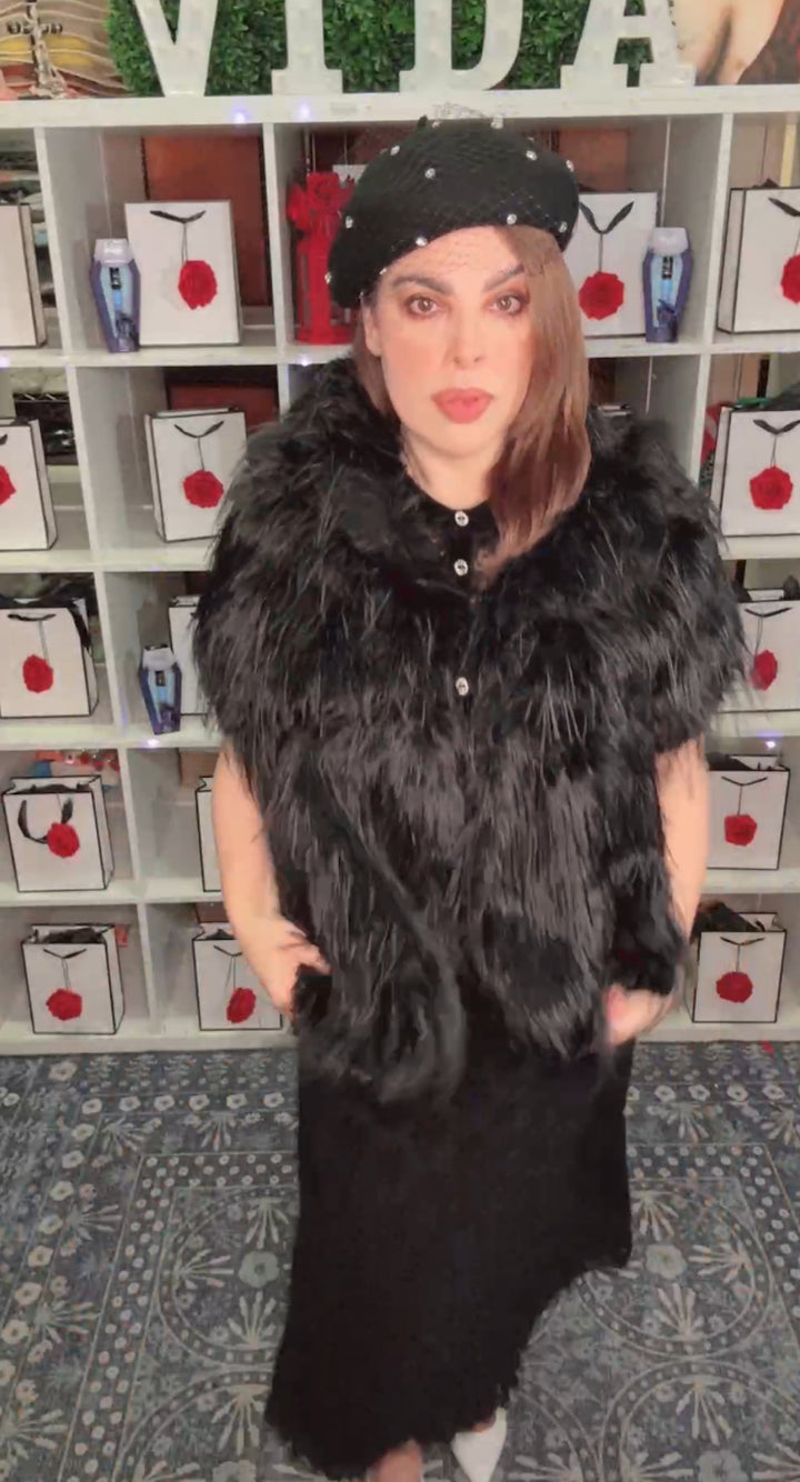 Shawl Negro Bolero Furry (#141)