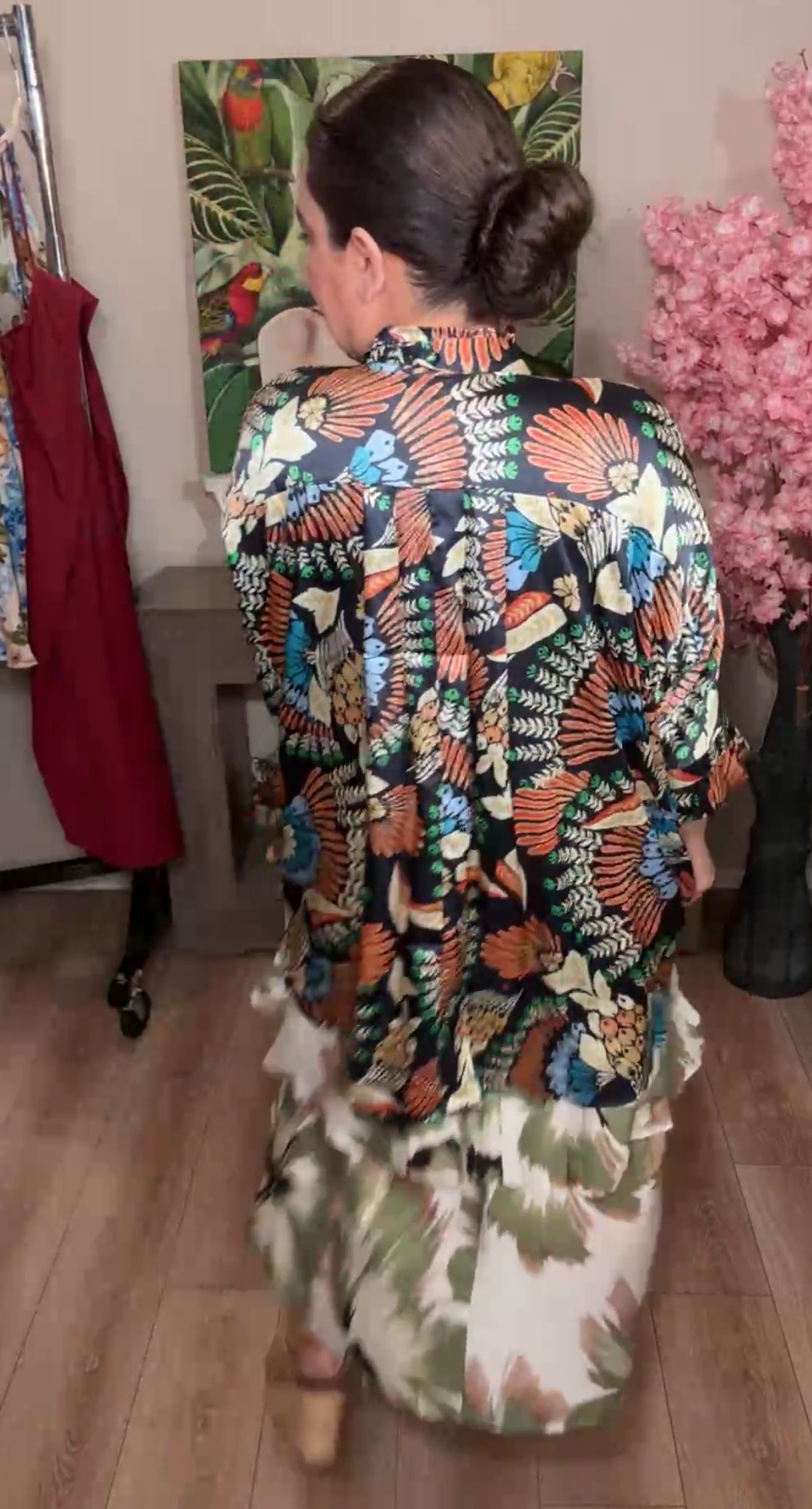 top azul marino satinado boho multi (#139)