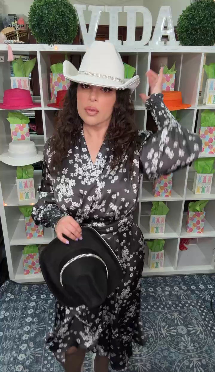 Sombrero Beige Perla y Diamante Western (#307)