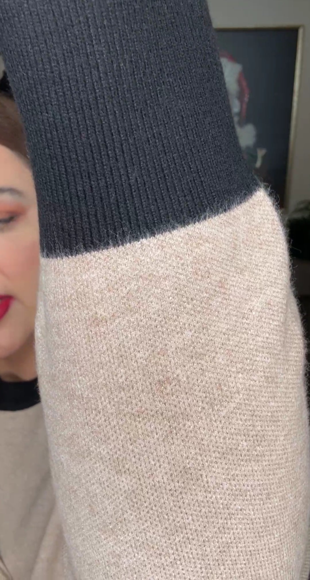 Set avena y negro franja estilo Chanel (#128)