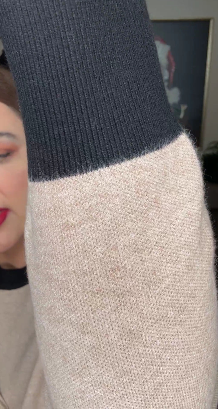 Set avena y negro franja estilo Chanel (#128)