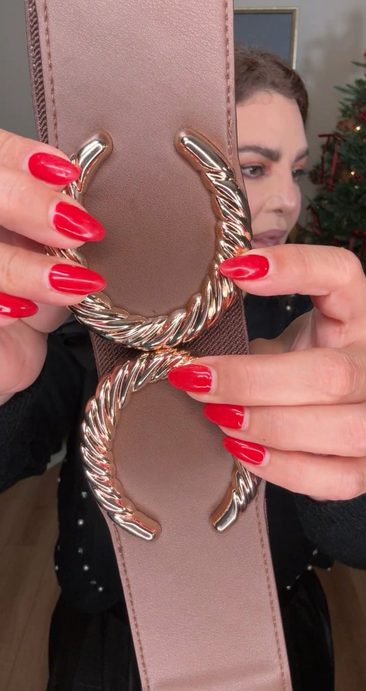 Cinto chocolate hebilla CC stretch (#149)