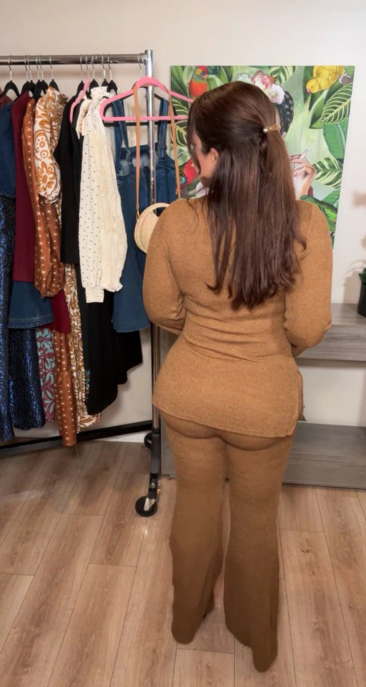 Set Mocha De Punto Túnica Stretch Bohemio (#128)