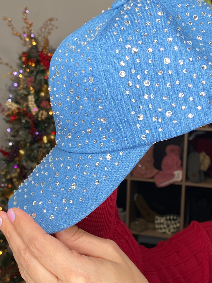 Gorra Azul Oscuro Mezclilla Pedreria (#177)
