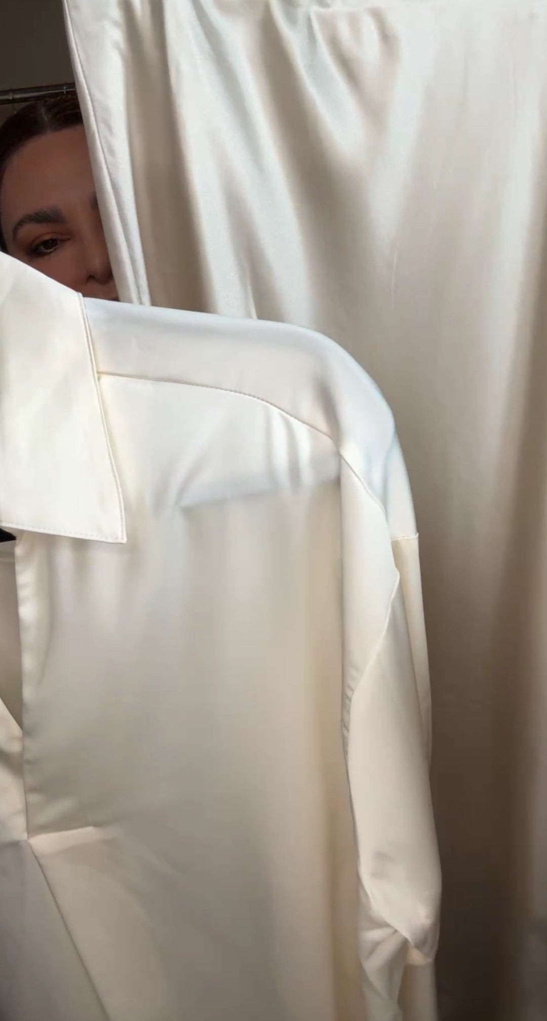 Camisa Crema Satinada Lux (#142)