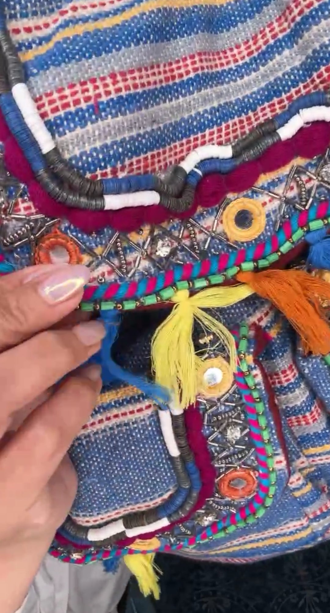 Mochila azul tonos multi bohemia (#165)