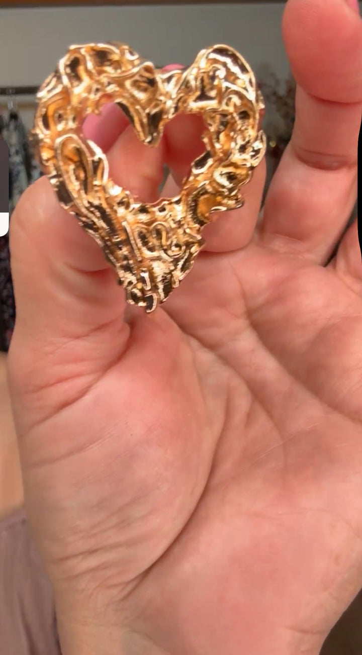 Arete Dorado Corazon Vintage (#108)