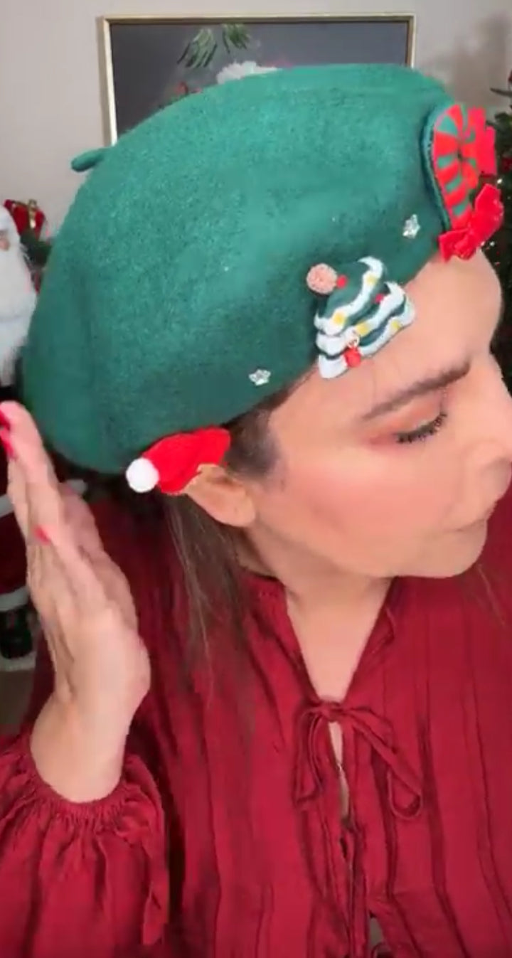 Boina verde navideña charms lux (#115)