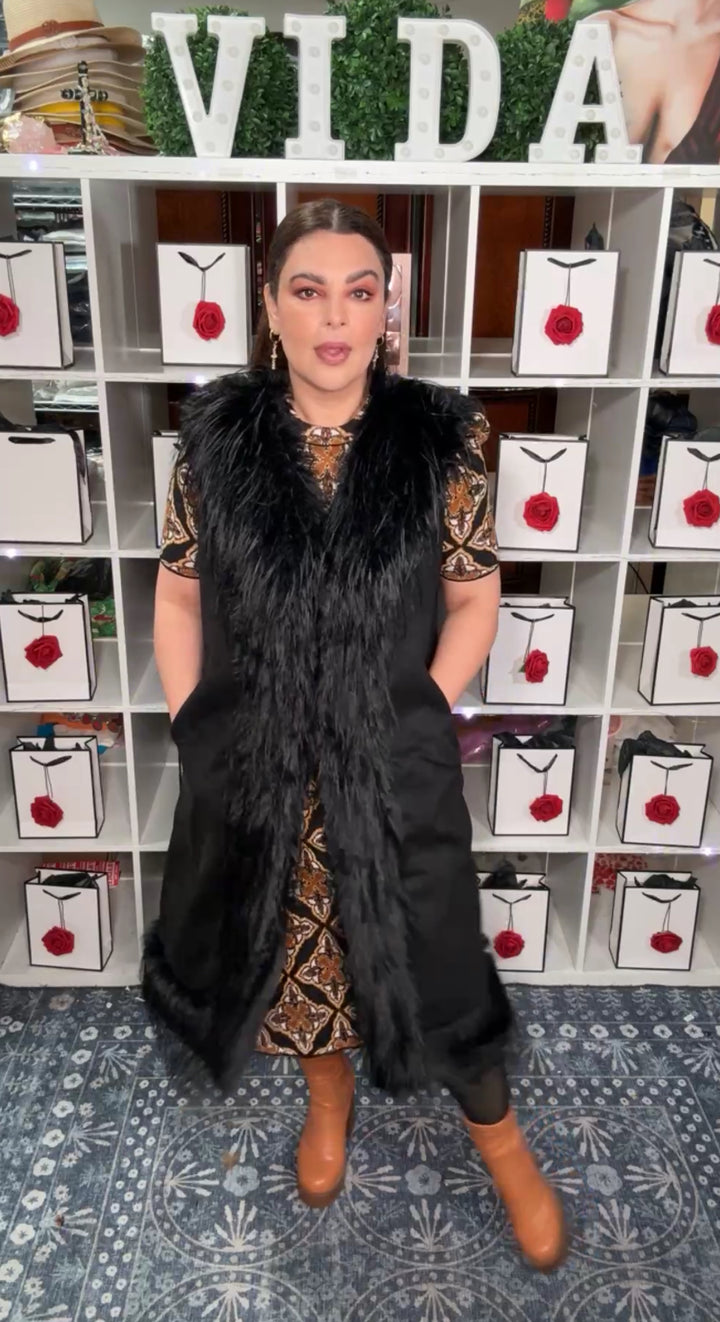 Chaleco Negro Fur Luxury XL (#107)