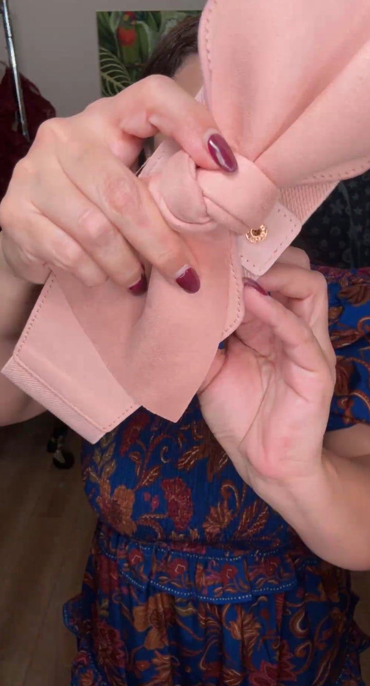 Cinto mauve gamuza moño stretch unitalla (#117)