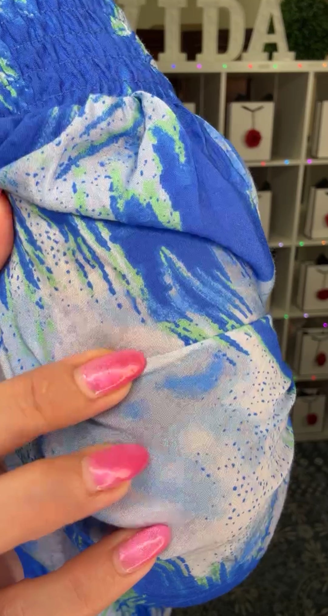 Vestido Blanco y Azul High Low Wrap Effect (#369)