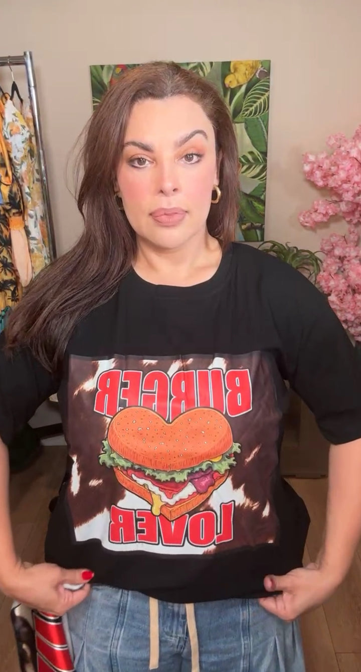 Blusa Negra Burger Heart (#161)