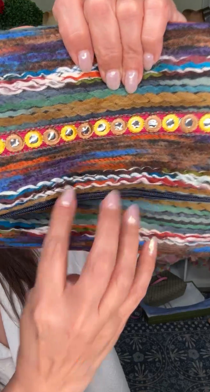 Bolsa azul étnica tonos turquesa (#134)
