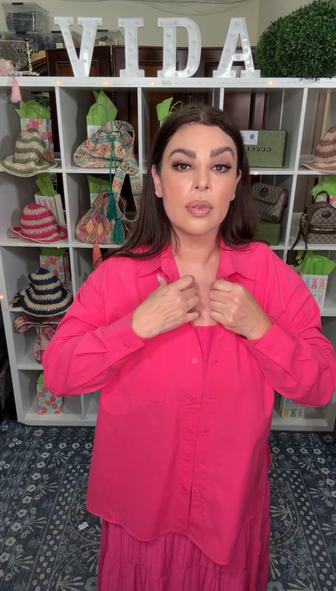 Camisa Rosa Algodon Oversized