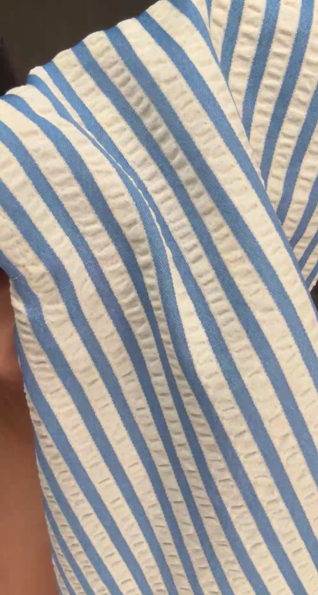 camisa azul y blanco rallada lounge (#110)