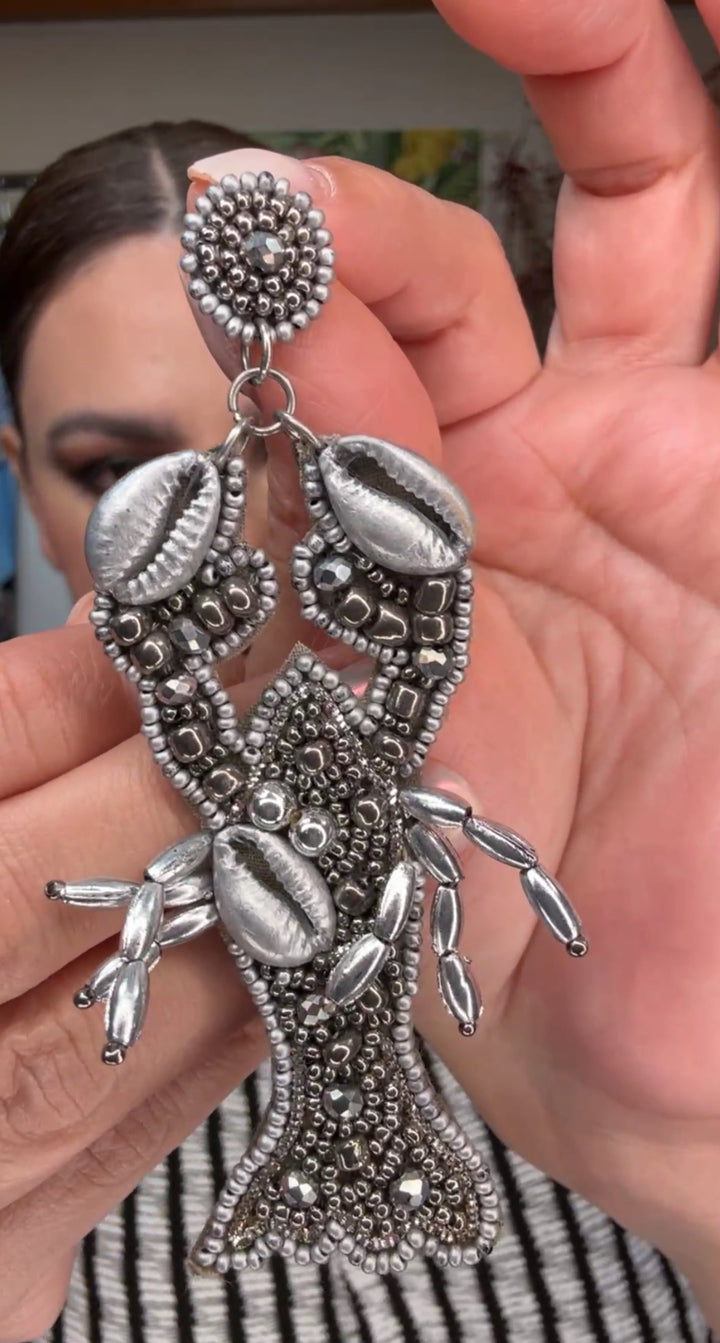 Arete Plateado Lobster Playa (#117)