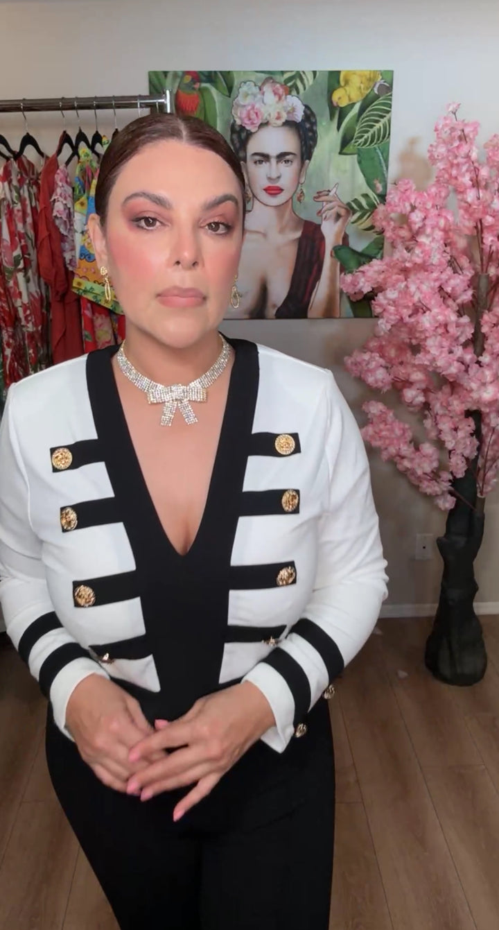 Collar Dorado Moño Pedreria Choker (#135)