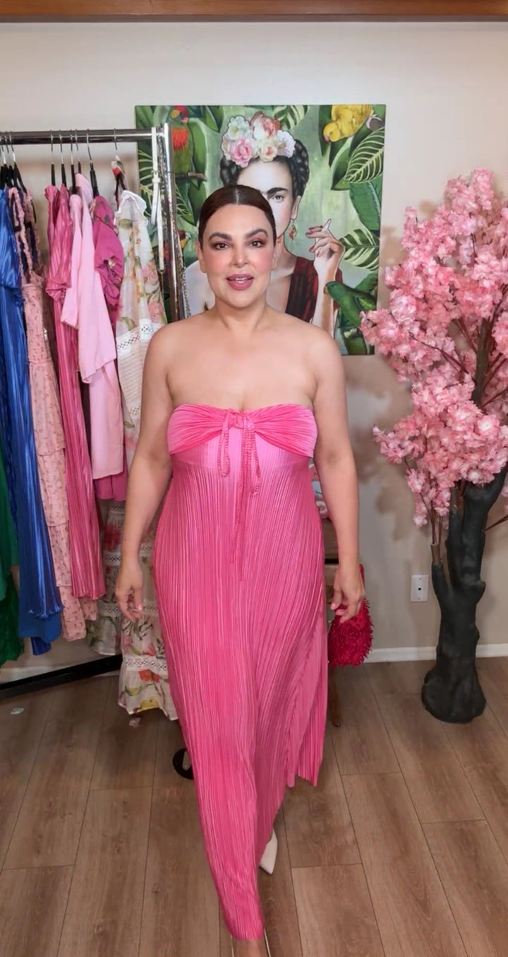 Vestido Rosa Plizado Midi 90’s (#159)