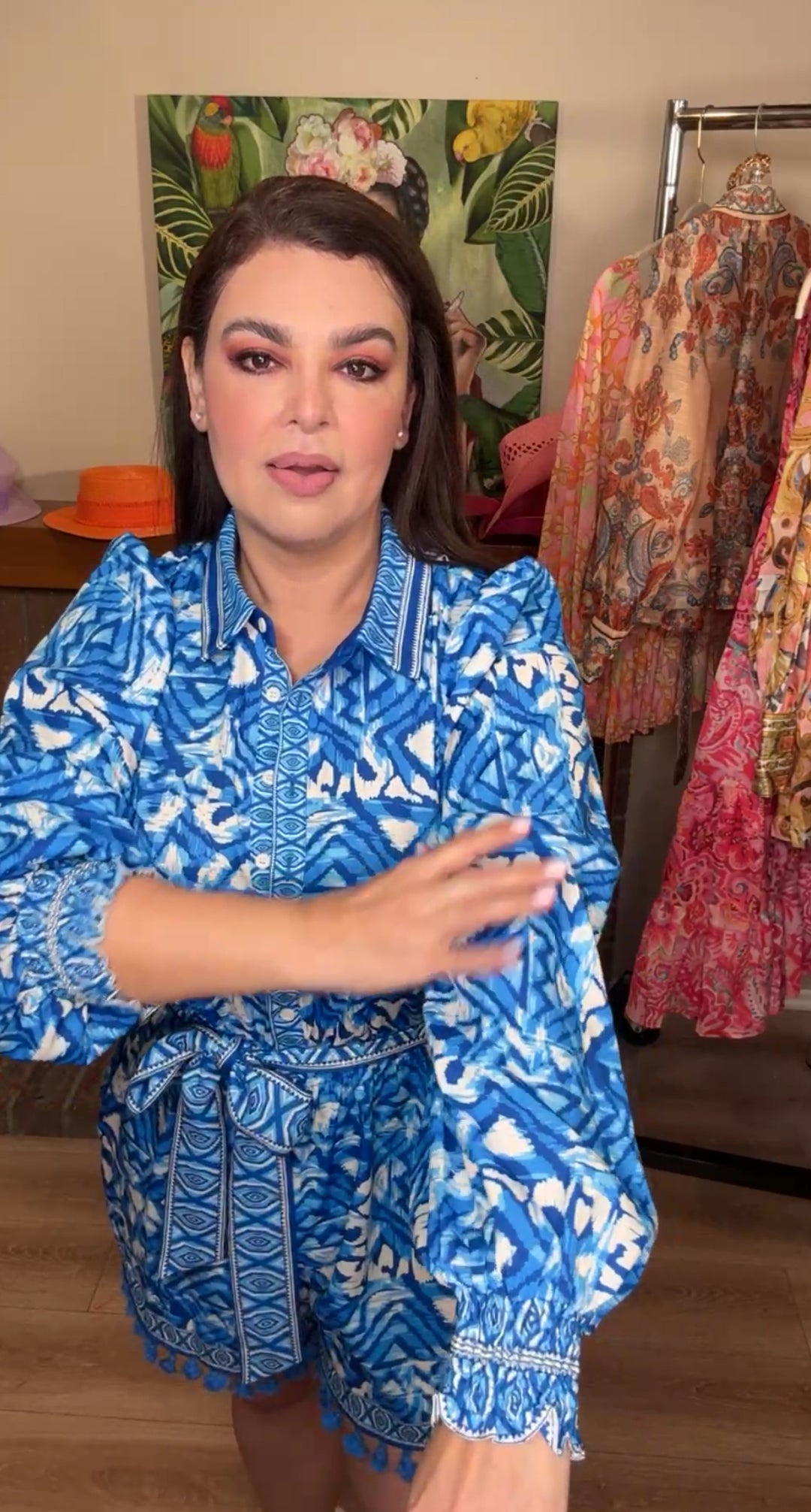 Romper Azul y Blanco Pompones Resort Collection (#110)