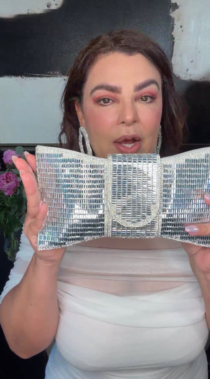 Bolsa plata cristal espejo mono (