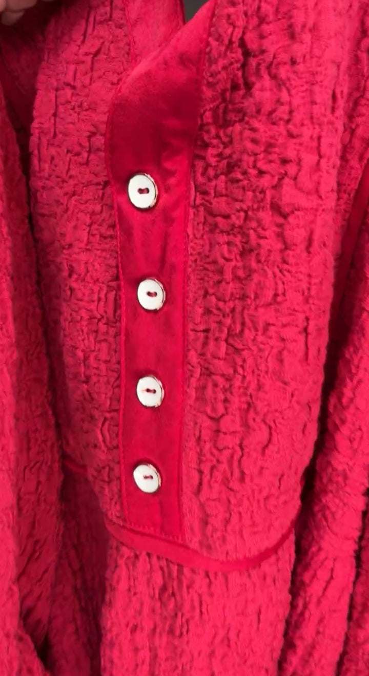 Blusa rojo intenso abotonada stretch (#108)