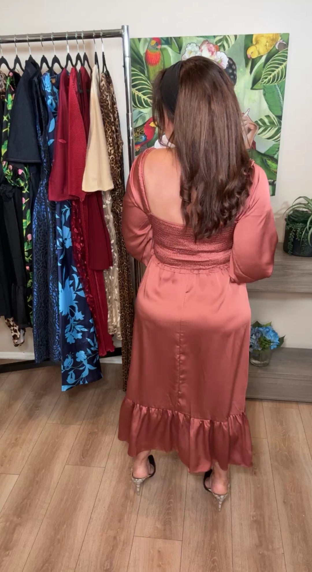 Vestido mauve satinado (#108)