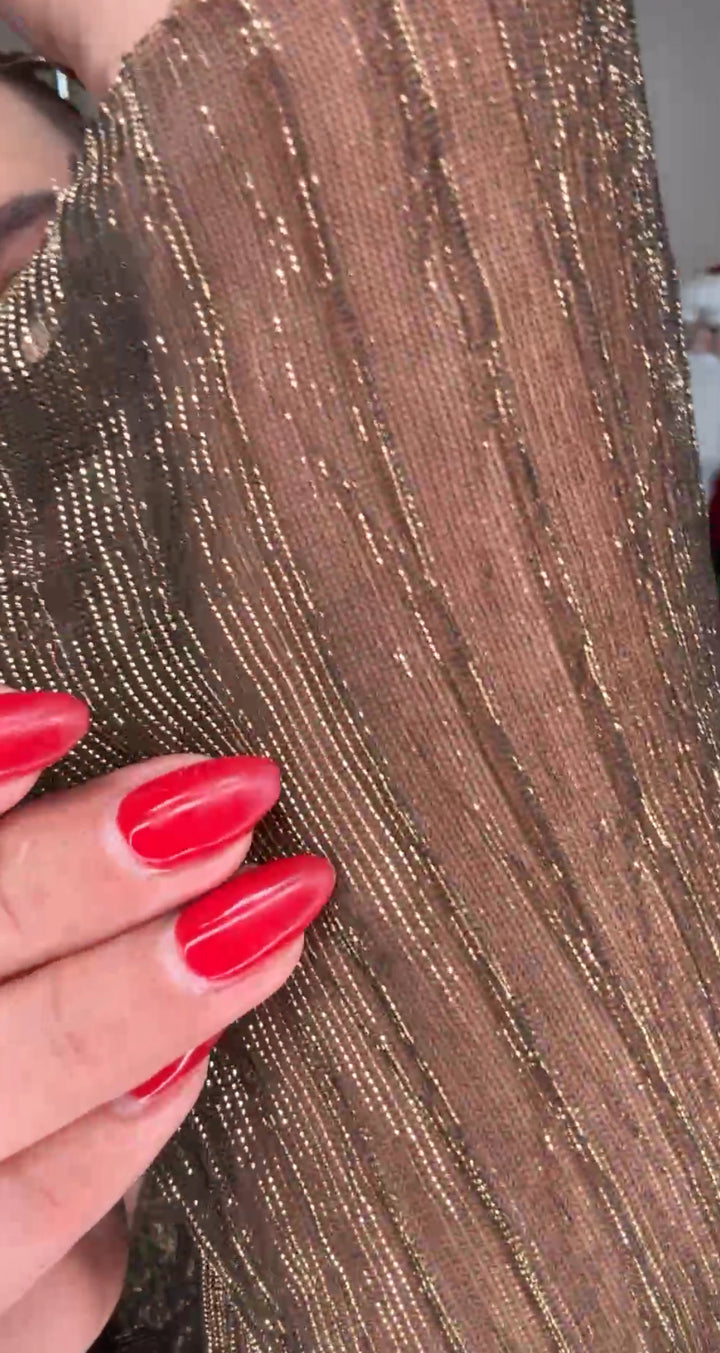 Enterizo negro y oro metálico con cinto super stretch (#115)