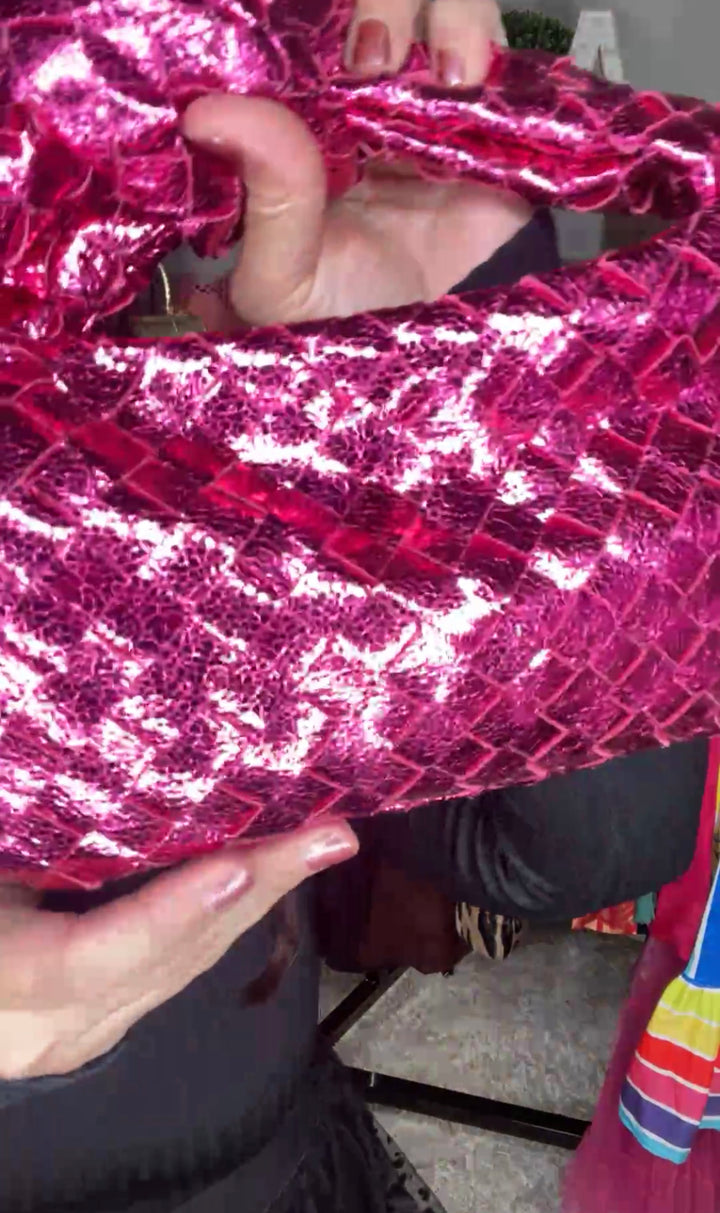 Bolsa Rosa Fuschian Nudo y Trenza (#184)
