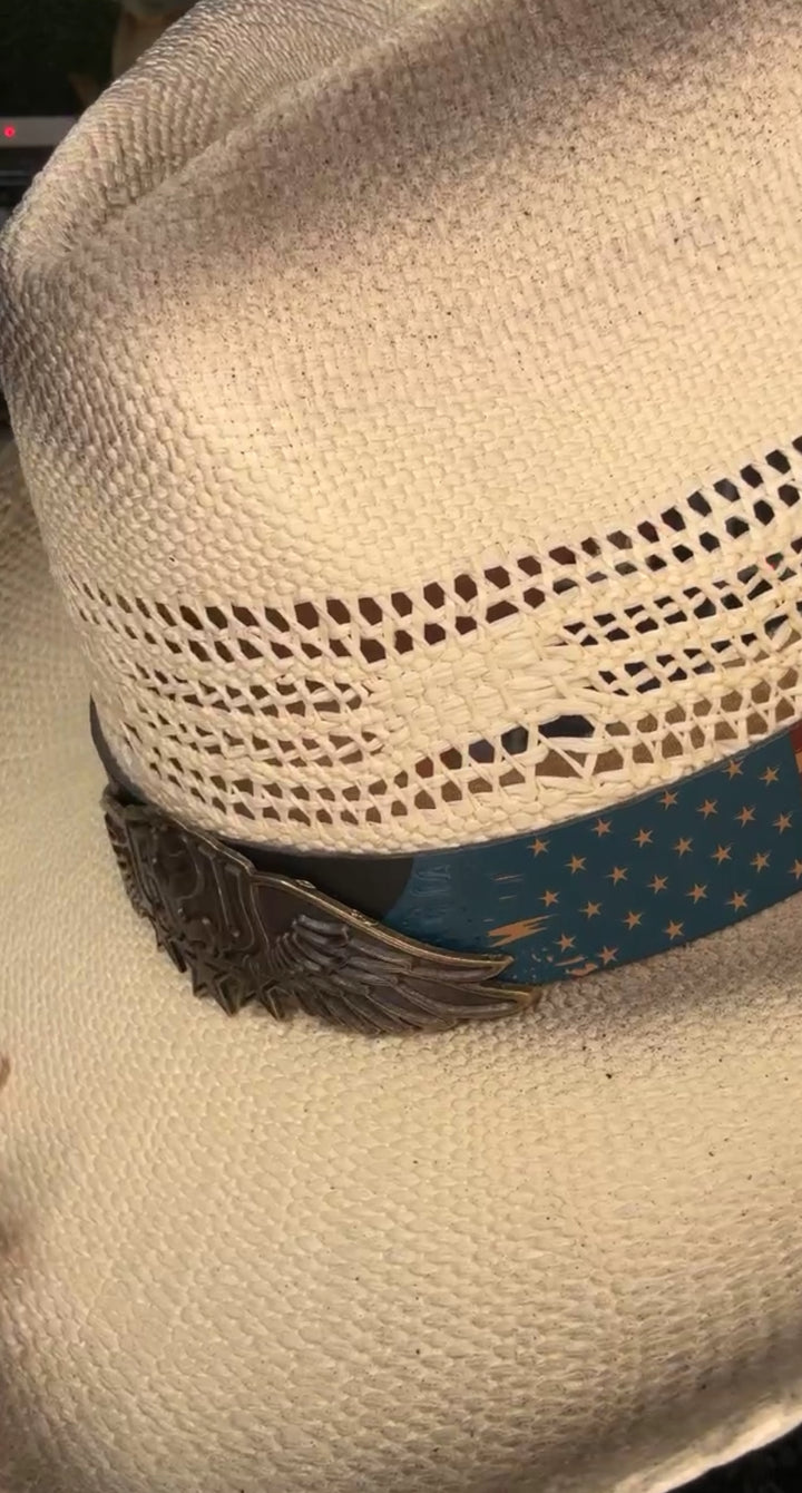 Sombrero beige USA flag (#333)
