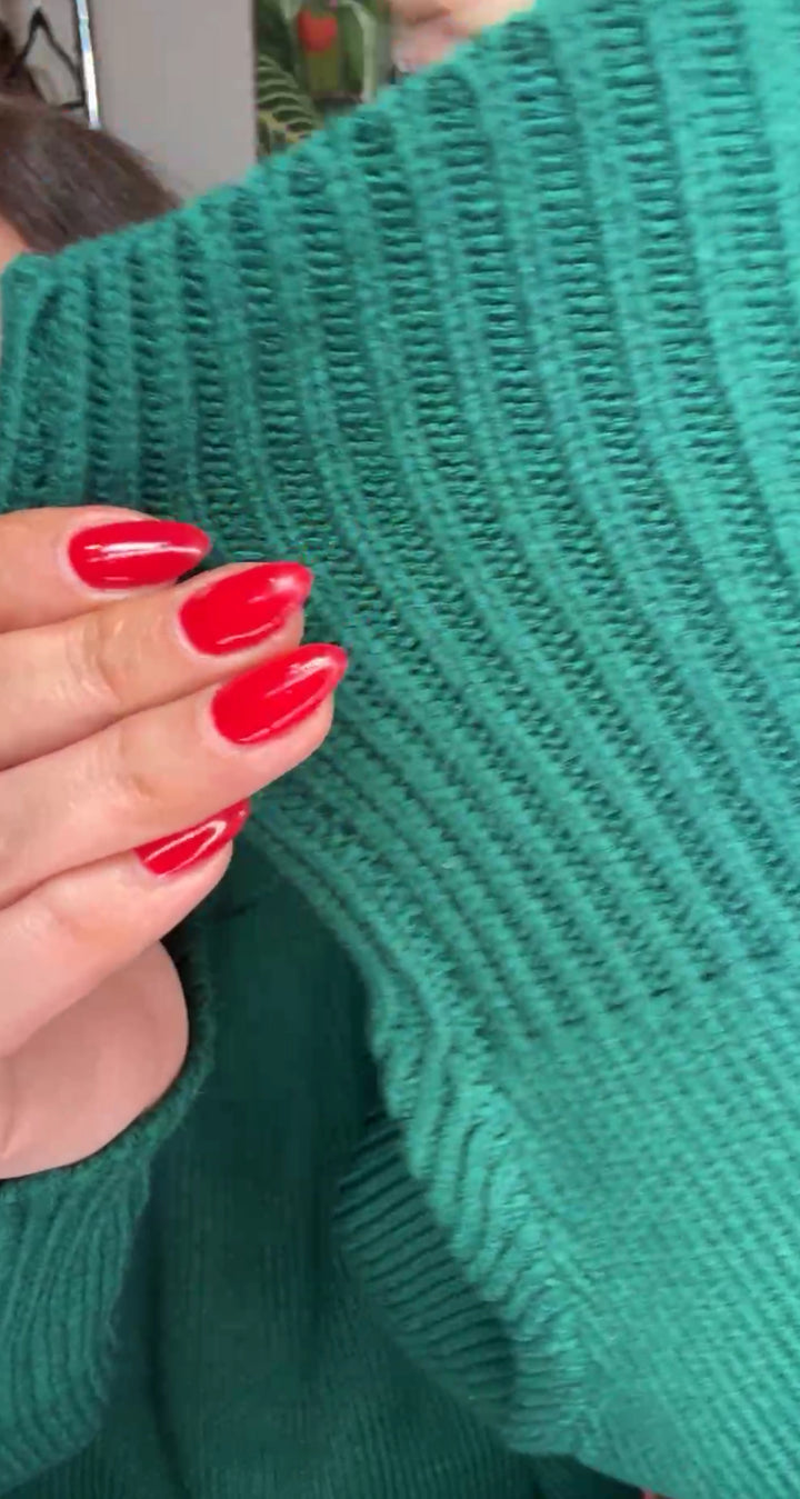 Sweater verde árbol de punto (#143)