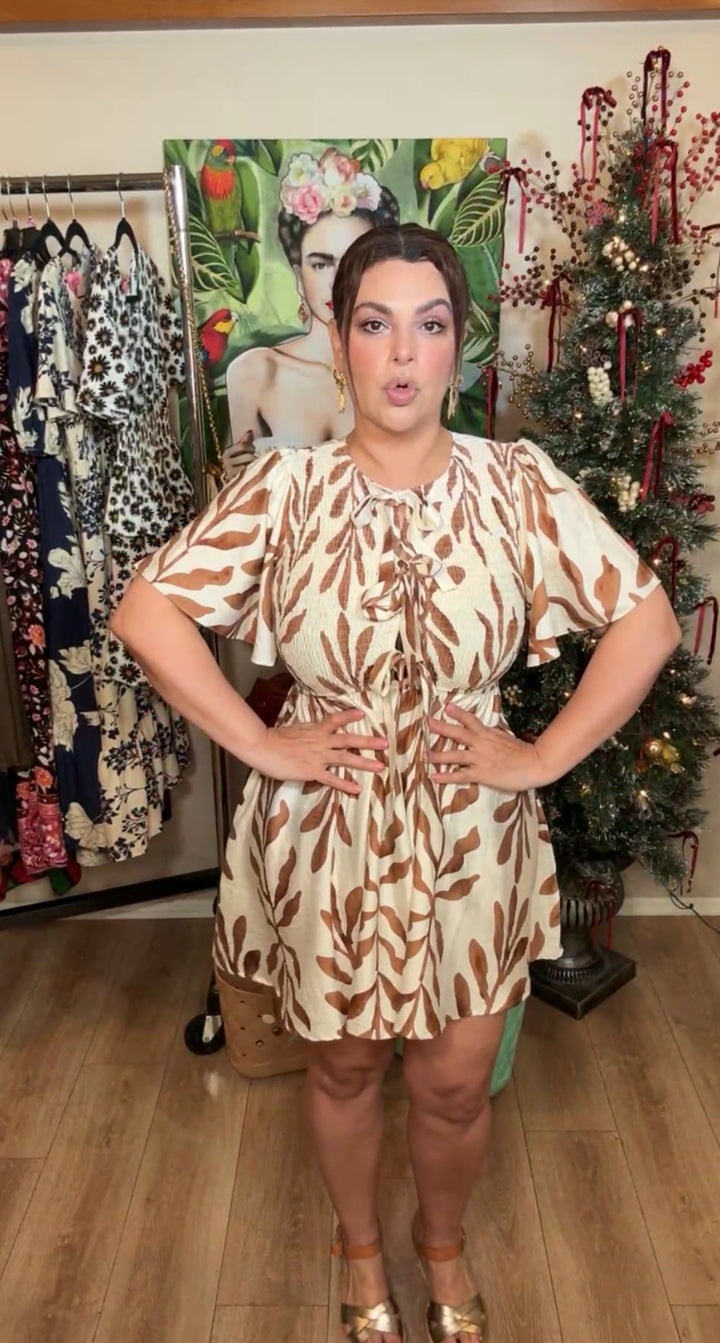 Vestido Blanco y Mocha Monos Mini (#122)