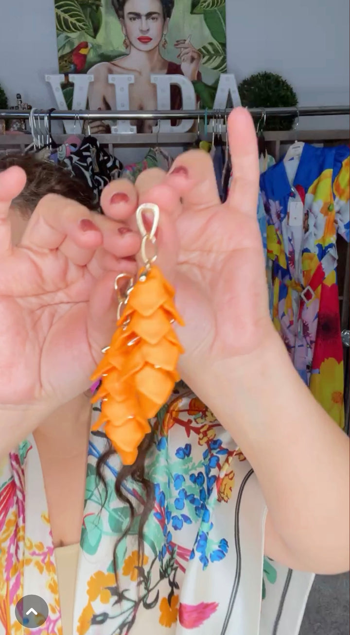 Arete Naranja Petalos Eslavones (#129)