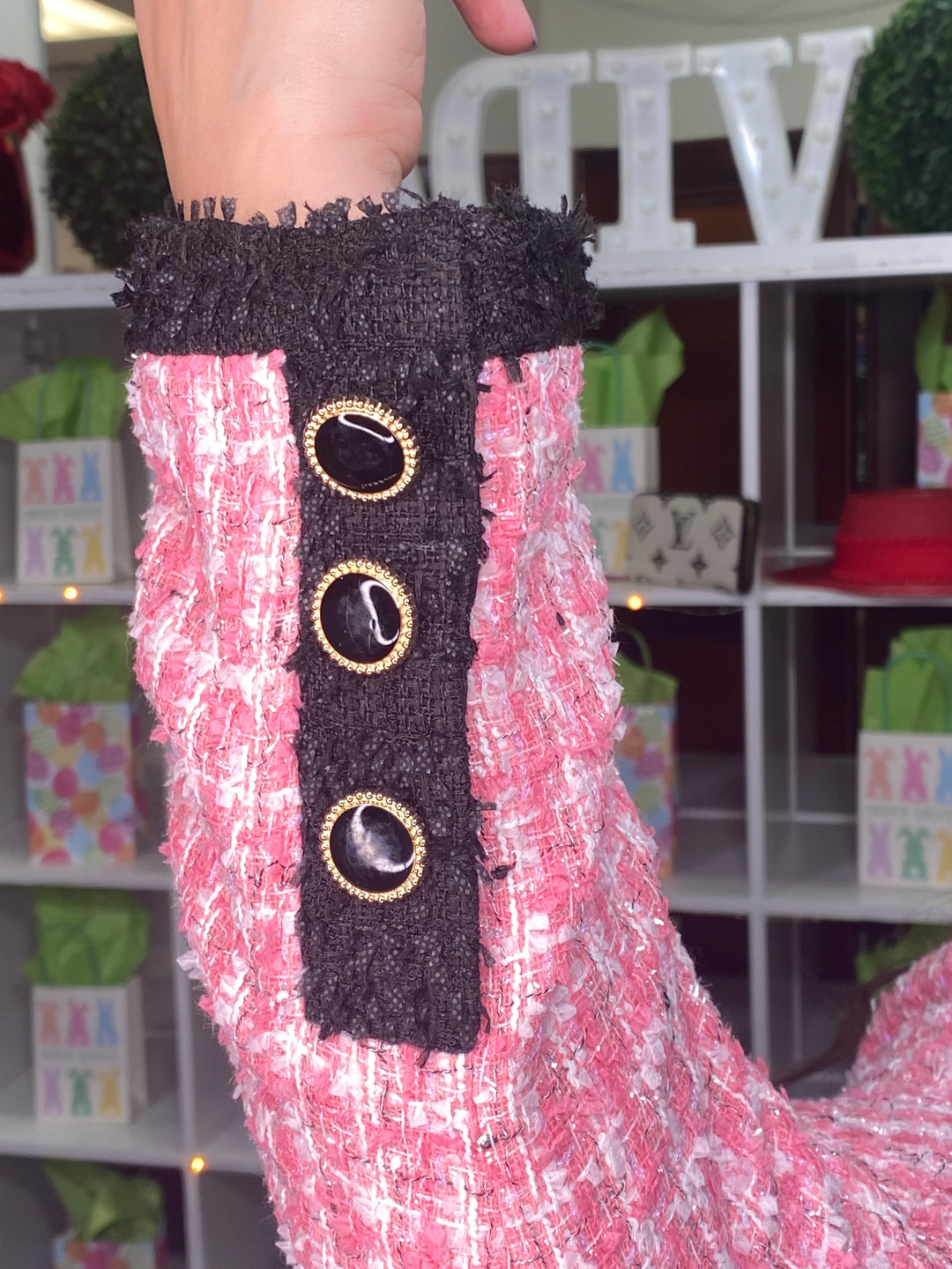 Set Rosa y Negro Latiste Tweed Corte CC (#121)