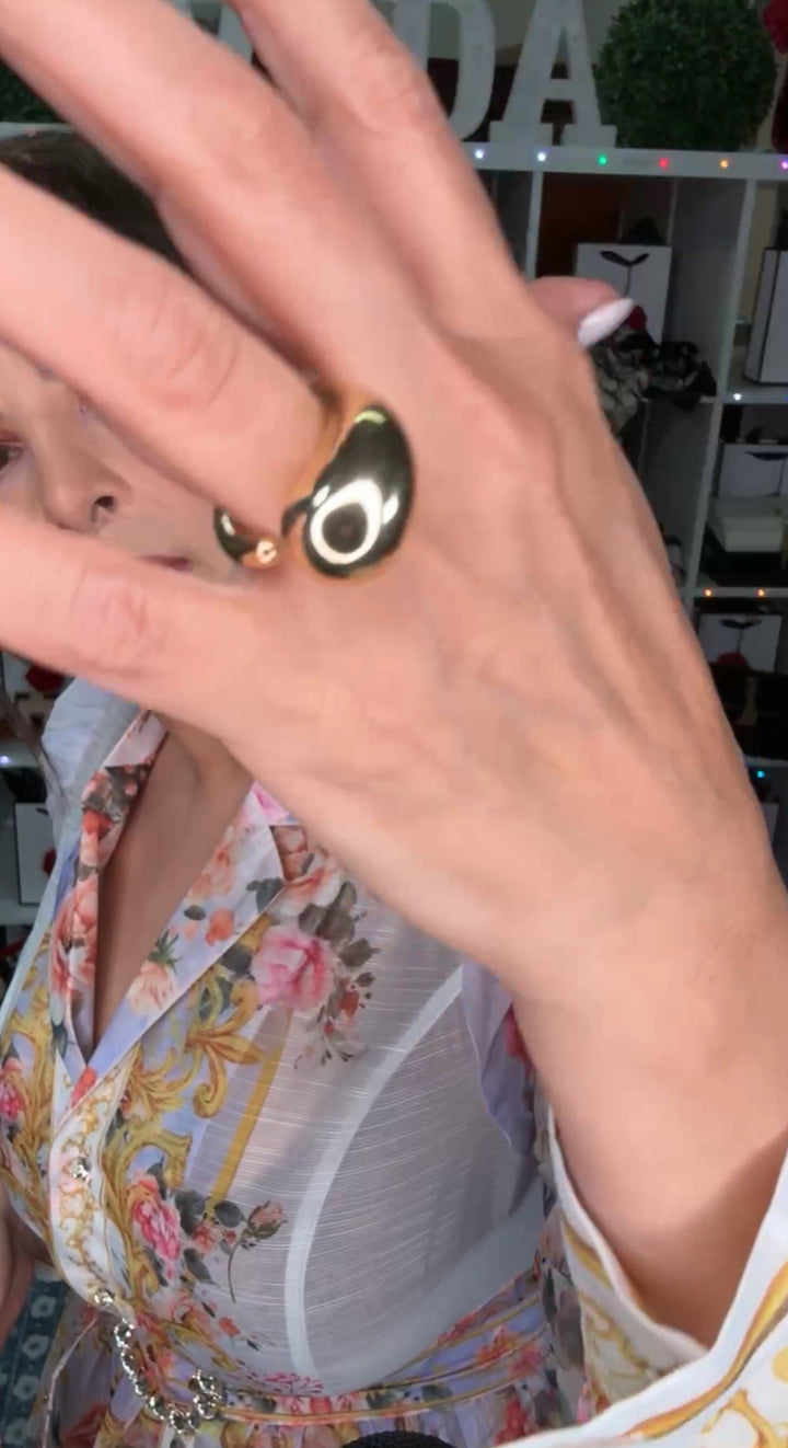 Anillo Dorado Gota (#100)