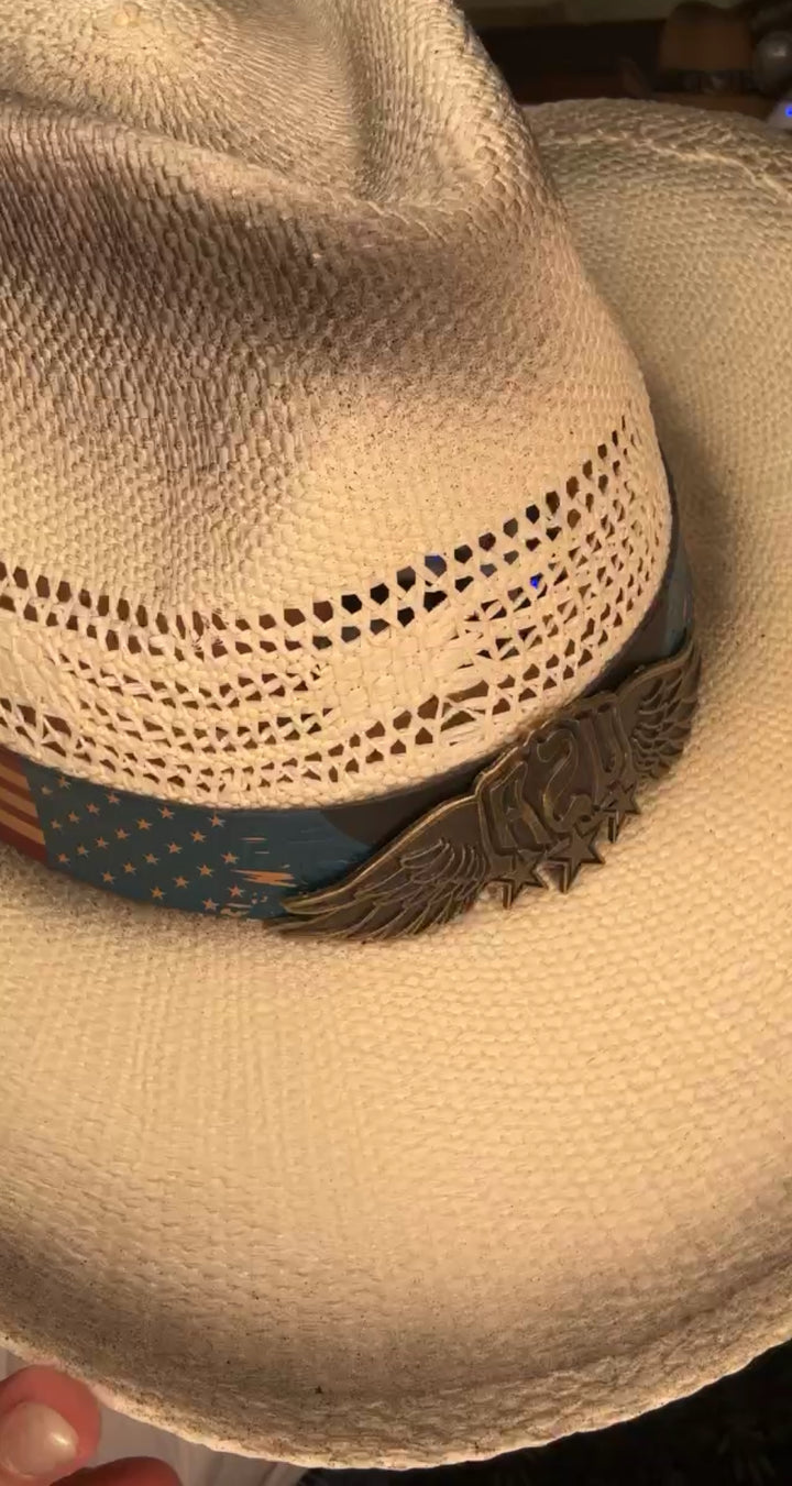 Sombrero beige USA flag (#333)