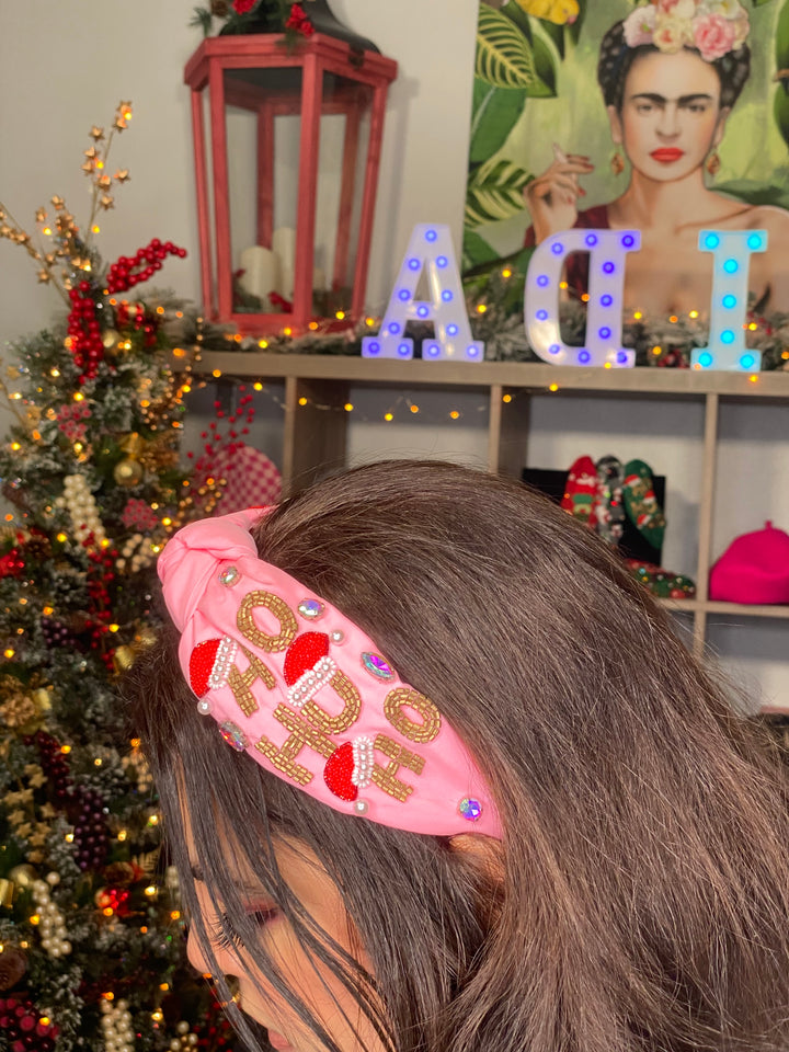 Diadema Rosa Ho Ho Ho (#135)