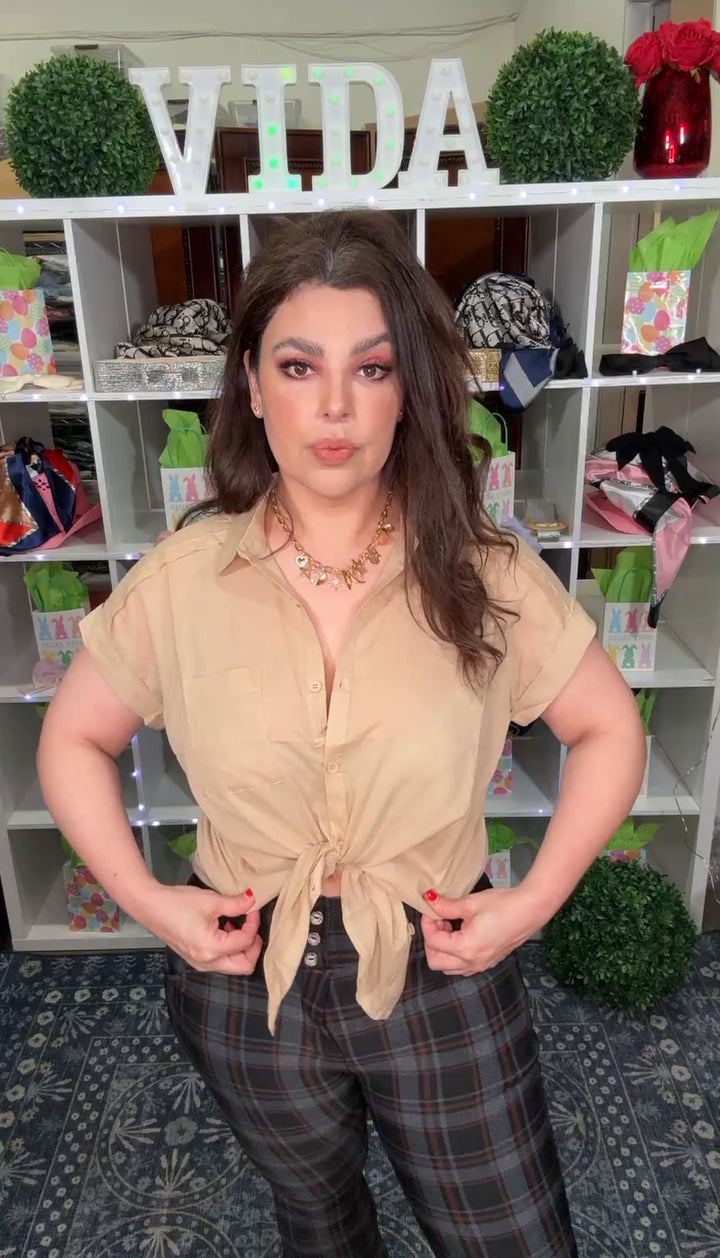 Camisa Khaki Fresca Manga Corta (#119)