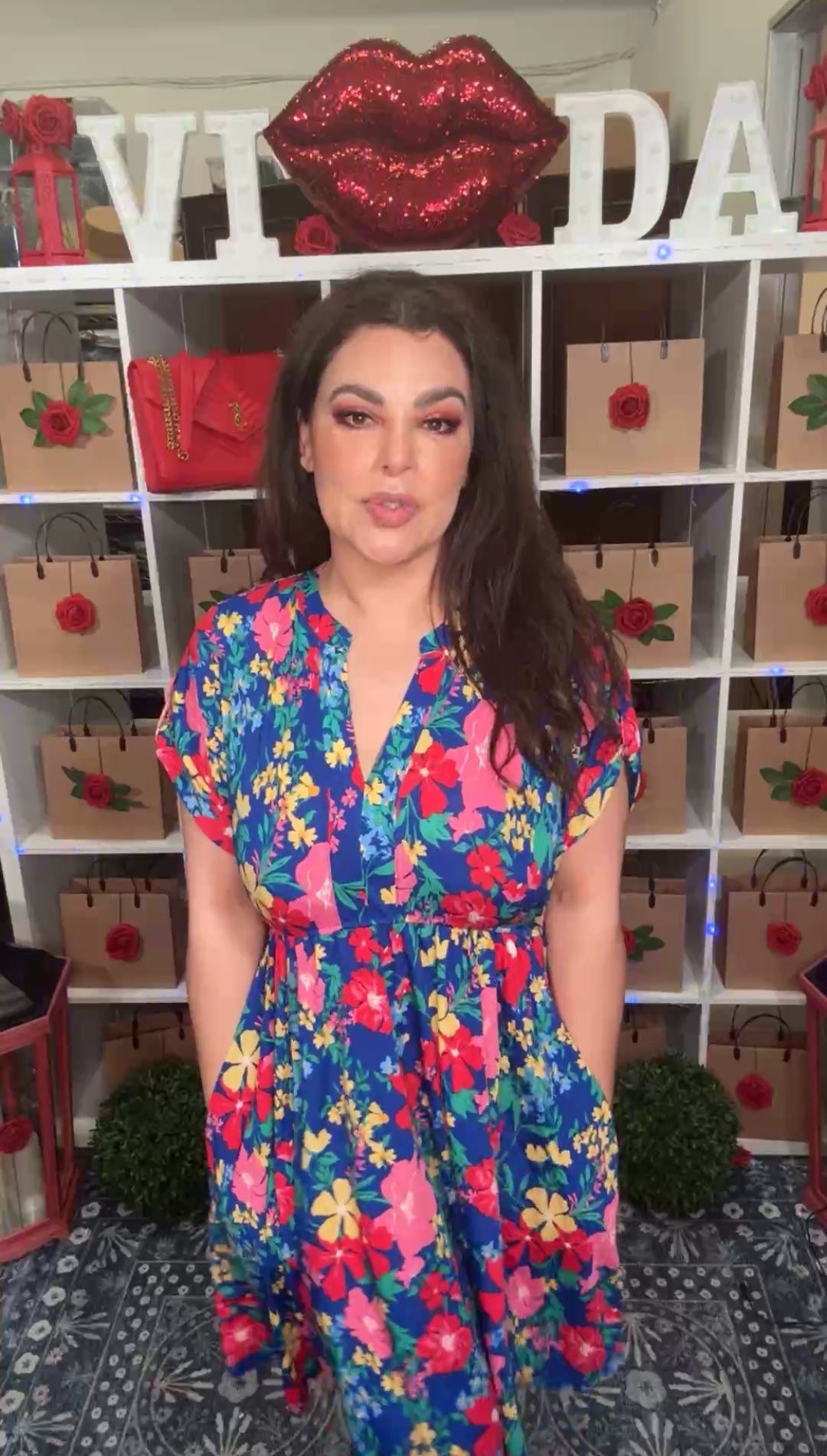 Vestido Azul Floral Multi Stretch Mini (#145)