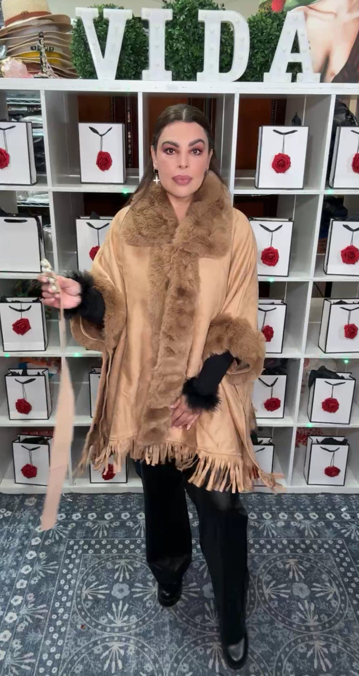 Abrigo Camel Western Fur Super Lux Barbas (#101)