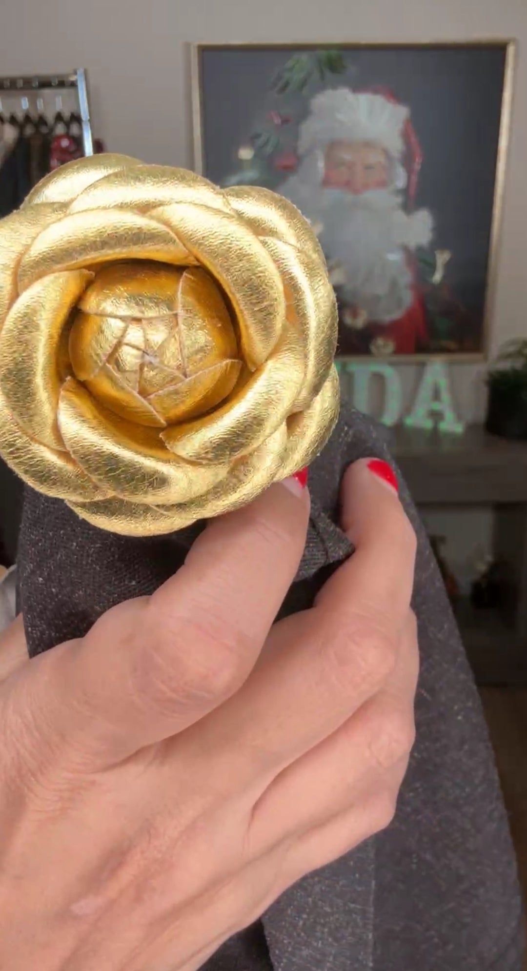 Set gris formal flores oro piel 3-D (#134)