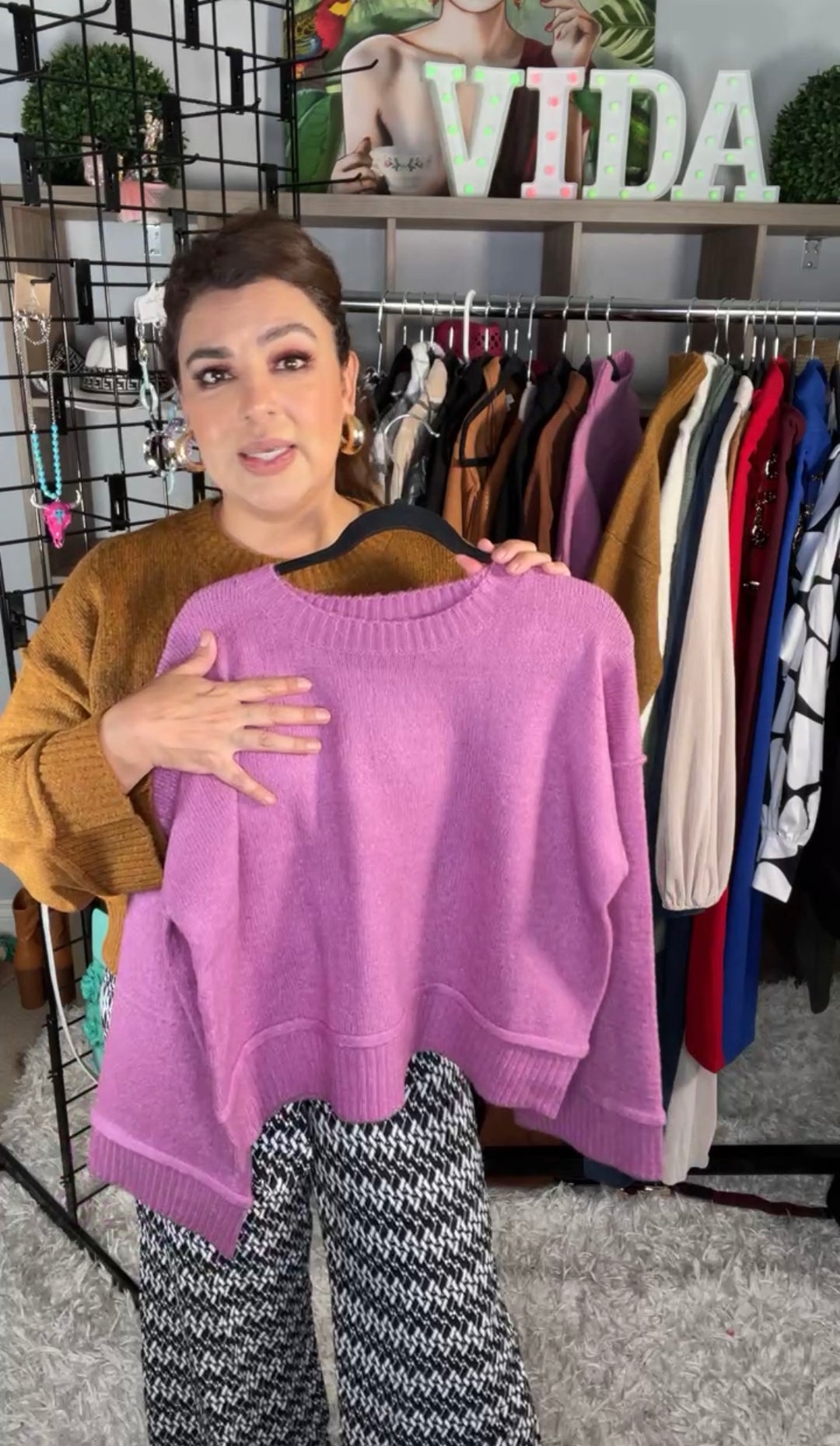 Sweater Lavanda Relax Tejido (#256)