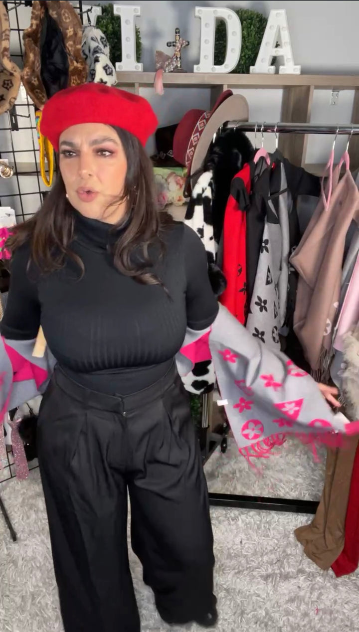 Sweater Rosa Fuschia y Gris LV