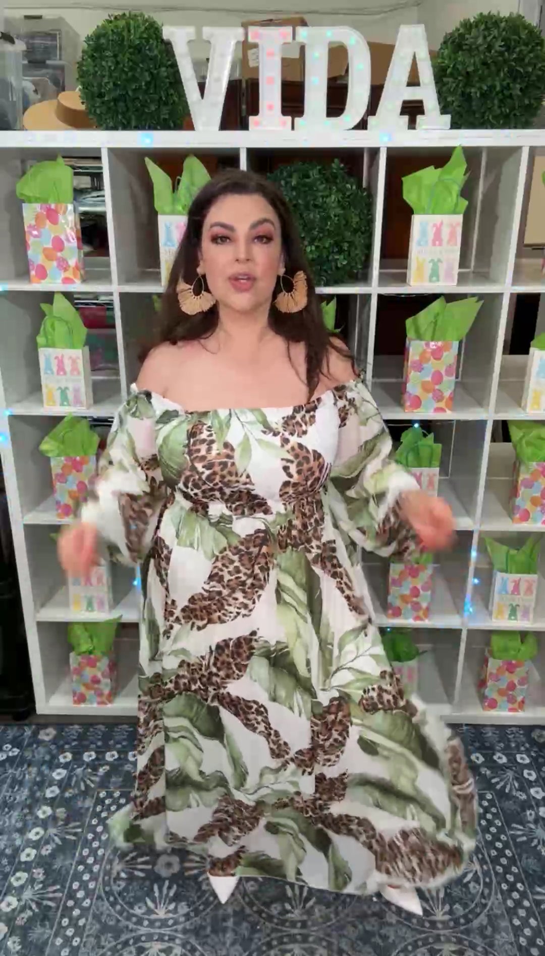 Vestido Blanco Tropical Estampado Leopardo Mocha Maxi (#164)